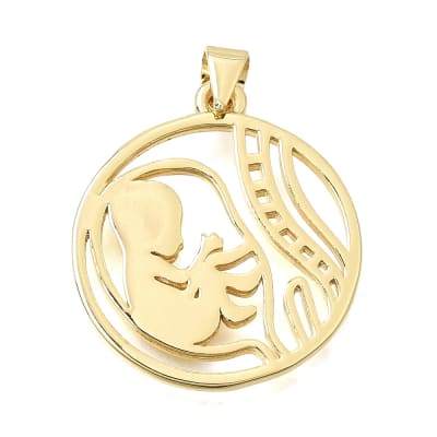 Dije colgante dulce espera maternidad 24.5 mm baño oro / unidad