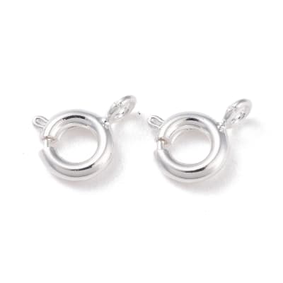 Broche salvavida 7 mm baño de plata / unidad