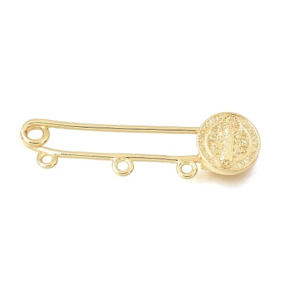 Broche de seguridad alpita san benito baño de oro / unidad