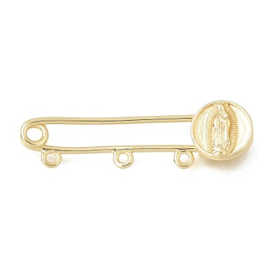 Broche de seguridad alpita Virgen Guadalupe baño de oro / unidad
