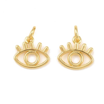 Dije colgante mini ojo turco nazar protección 10.5 mm baño oro / unidad