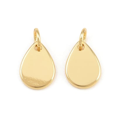 Dije colgante lágrima 11 mm baño de oro / unidad