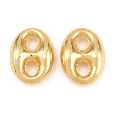 Dije conector grano de café 27.5 mm baño de oro / unidad