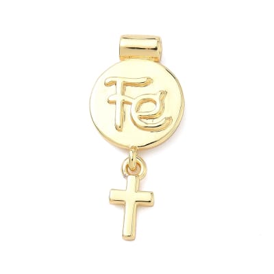 Dije pasador escapulario fe 26 mm baño de oro / unidad