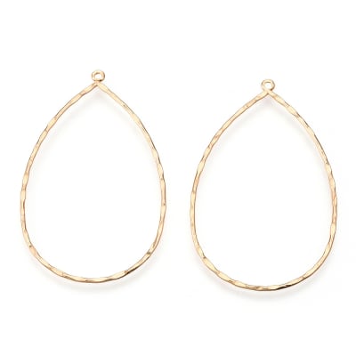 Maxi dije silueta gota texturizada 51 mm baño oro / unidad