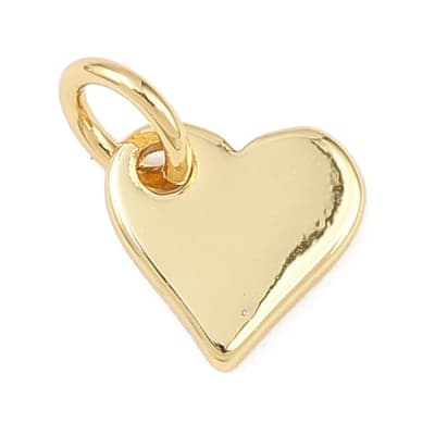 Dije colgante mini corazón 7.5 mm baño oro / unidad