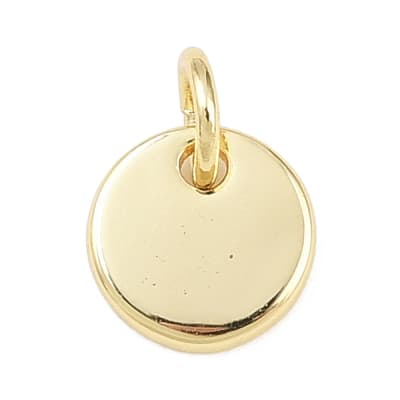 Dije colgante círculo liso 8 mm baño de oro / unidad