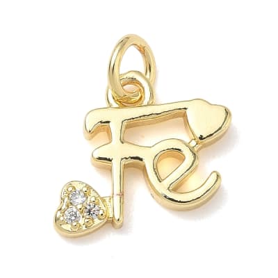 Dije colgante Fe 13 mm religioso baño oro zircón / unidad