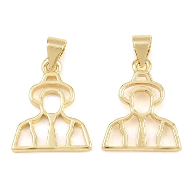 Dije Colgante silueta Dr Jose Gregorio Hernandez 17x15 mm baño oro / unidad