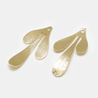 Maxi dije colgante hoja botánica 35.5 mm baño de oro / unidad