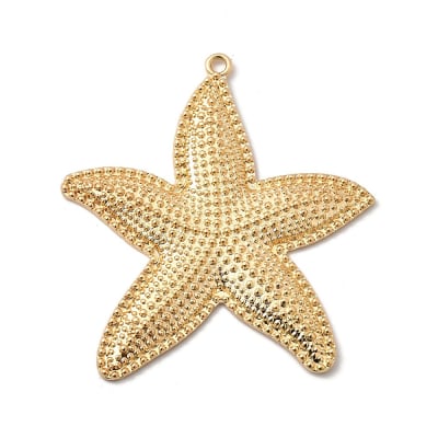 Maxi dije colgante estrella de mar 63 mm baño oro / unidad