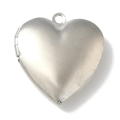 Relicario foto portafoto locket corazón liso 25 mm platino / unidad