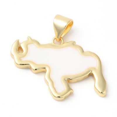 Dije colgante mapa de venezuela blanco 20 mm baño oro / unidad