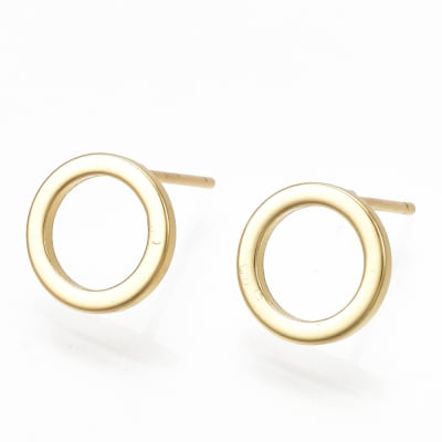 Aros topo topito círculo eternidad 10 mm baño de oro / par