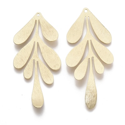 Maxi dije colgante follaje 61.5 mm baño de oro / unidad