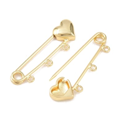 Dije broche pasador seguridad bebe alpita corazón 11 mm / unidad
