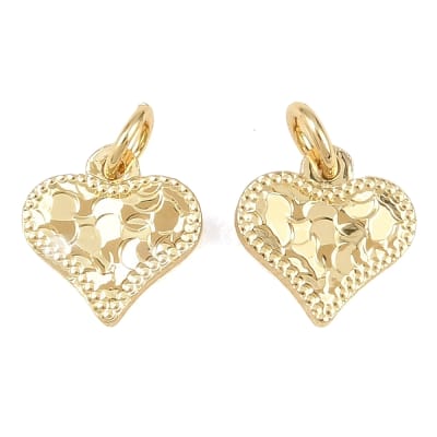 Dije colgante corazón panal 9 mm baño de oro / unidad