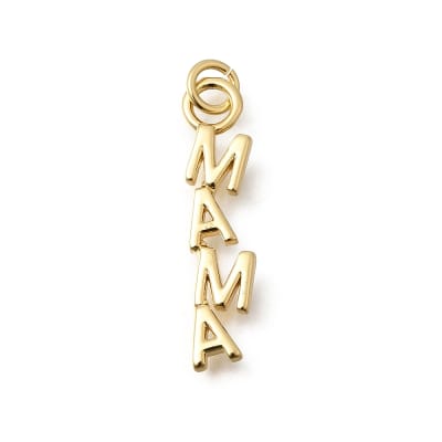 Dije colgante mamá vertical 27.5 mm baño oro / unidad