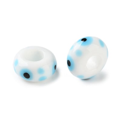 Dije pasador ojo turco lunares 14 mm murano / unidad