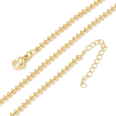 Cadena armada balines achatados 2.5 mm baño oro / unidad