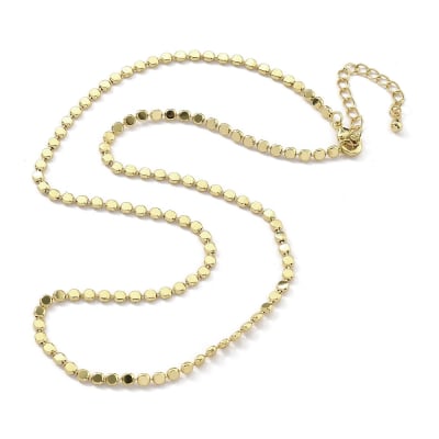 Cadena armada tejido balines planos 2.5 mm baño oro / unidad