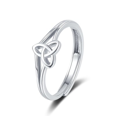 Anillo ajustable nudo celta baño platino / unidad