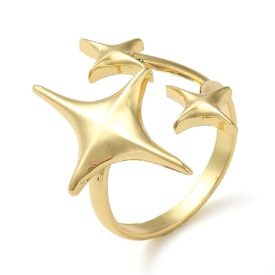 Anillo ajustable estrellas fugaces baño oro / unidad
