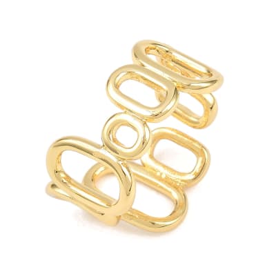 Anillo ajustable multi óvalos 12.5 mm baño oro / unidad