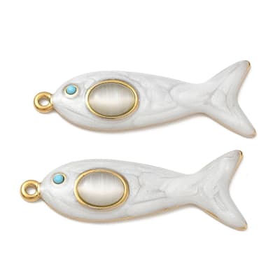 Maxi dije colgante pescado pez 43x16 mm acero / unidad