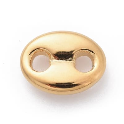 Dije conector grano de café 14x11 mm acero / unidad