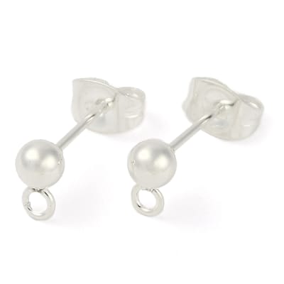 Base de aros topito acero baño plata + tope / par