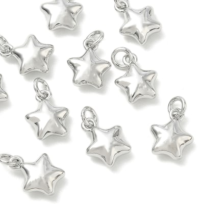 Dije colgante estrella 8 mm baño platino / unidad