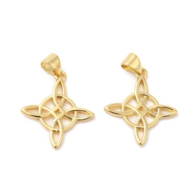 Dije colgante nudo de bruja 21x18.5 mm baño de oro / unidad