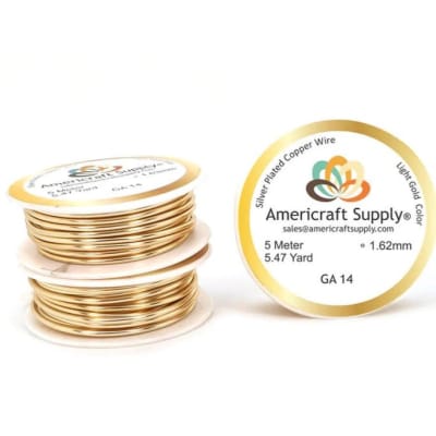 Alambre calibre 14 dorado americraft supply Light gold / Rollo