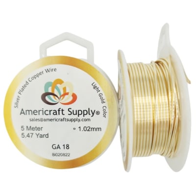 Alambre calibre 18 dorado americraft supply Light gold / Rollo