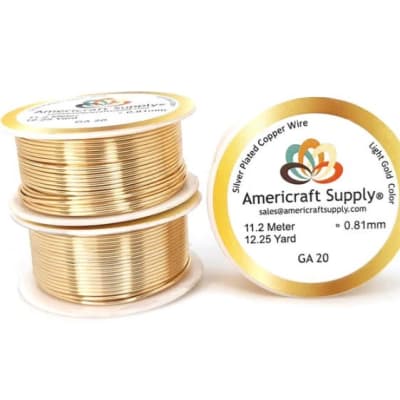 Alambre calibre 20 dorado americraft supply Light gold / Rollo