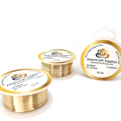 Alambre calibre 26 dorado americraft supply Light gold / Rollo