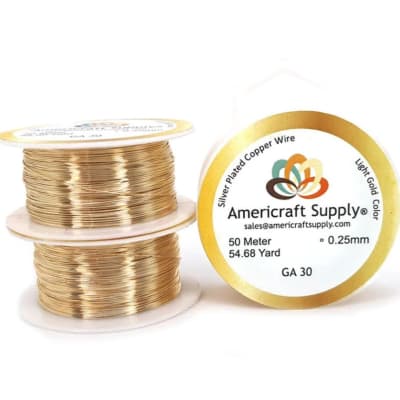 Alambre calibre 30 dorado americraft supply Light gold / Rollo