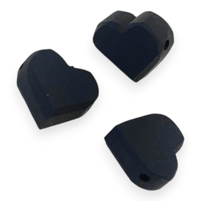 Dije pasador Azabache Corazón 10 a 14 mm / unidad