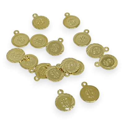 Mini Dije moneda dolar 7 y 10 mm Gold-filled  / unidad