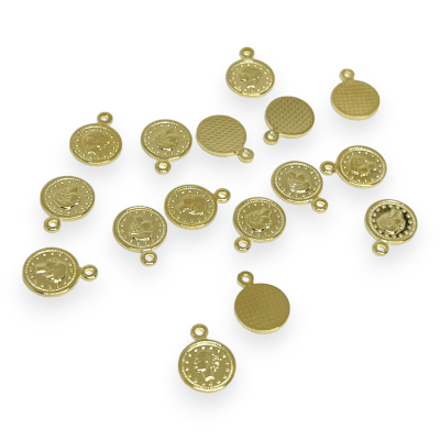 Mini Dije Moneda 7 mm Gold-filled  / unidad