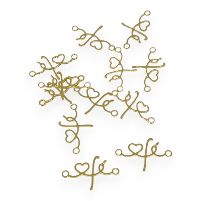 Mini Dije palabra Fe corazón 17x11 mm Gold-filled  / unidad