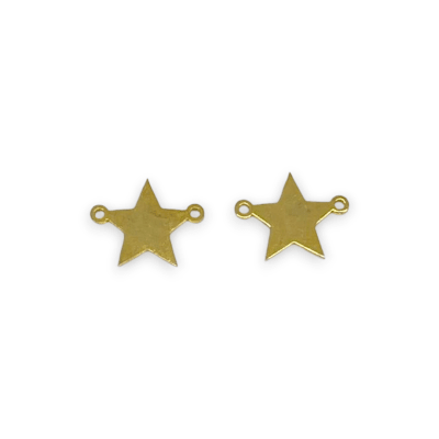 Dije conector mini corazón estrella 12 mm acero / unidad
