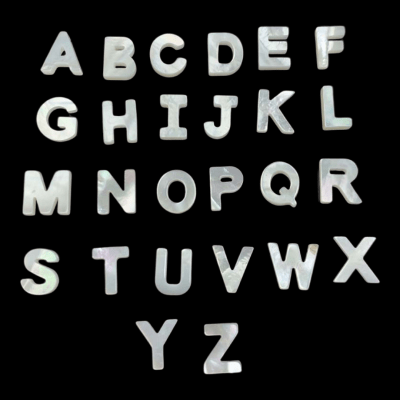 Letras pasadoras abecedario 10 mm nacar / unidad