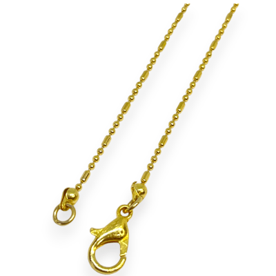 Cadena armada tejido punto coma baño de oro / unidad