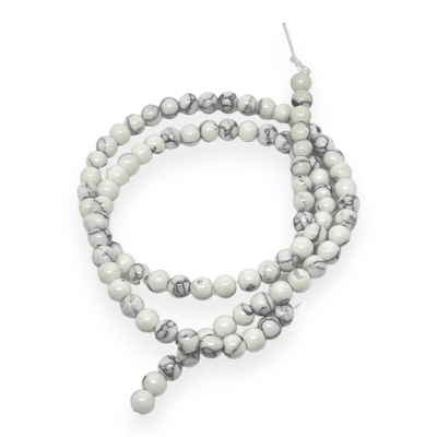 Sarta abalorios cuentas piedra howlita blanca / tira