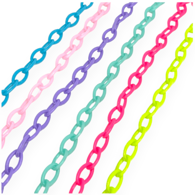 Cadena plástica acrílico armarda eslabón  10x7 mm / unidad