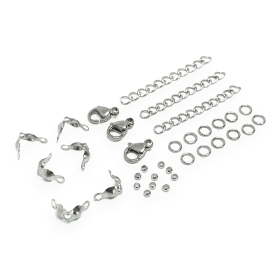 Pack terminales grapas broches tapa nudos argolla acero