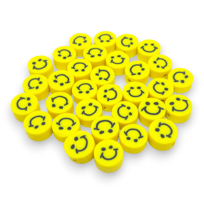 Pasador arcilla polimérica carita feliz 10 mm fimo / 20 uds