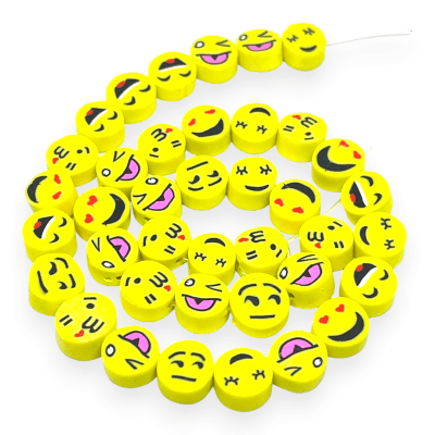 Pasador arcilla polimérica emojis carita fimo / 12 uds